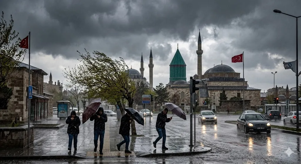 Konya İçin Kritik Uyarı: 4 Gün Sağanak, Perşembe Fırtına Kapıda! (1-6 Nisan)