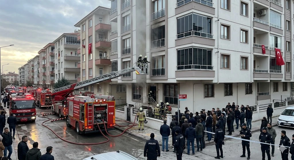 Konya Selçuklu’da Korkutan Yangın: Şefik Can Caddesi’nde Televizyon Patladı!