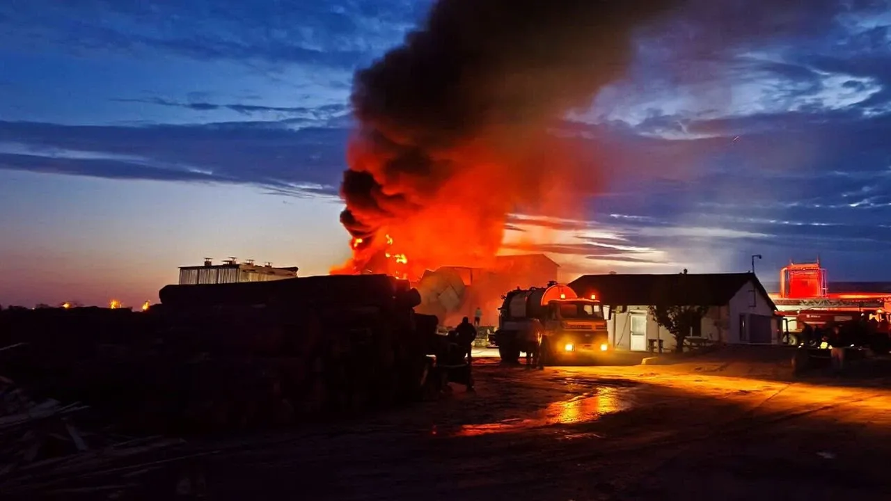 Sanayi Bölgesinde Korku Dolu Anlar: Kereste Fabrikasında Yangın