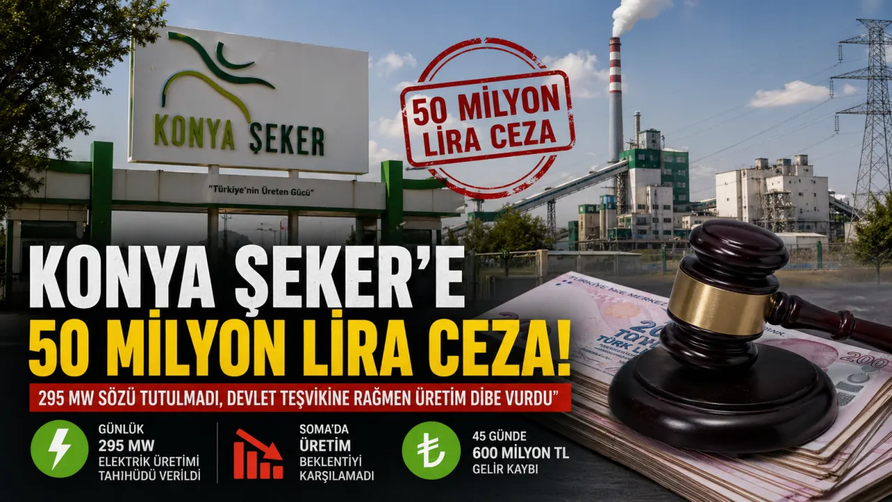 Konya Şeker’e 50 Milyon Lira Ceza: Enerji Taahhüdü Yerine Getirilemedi