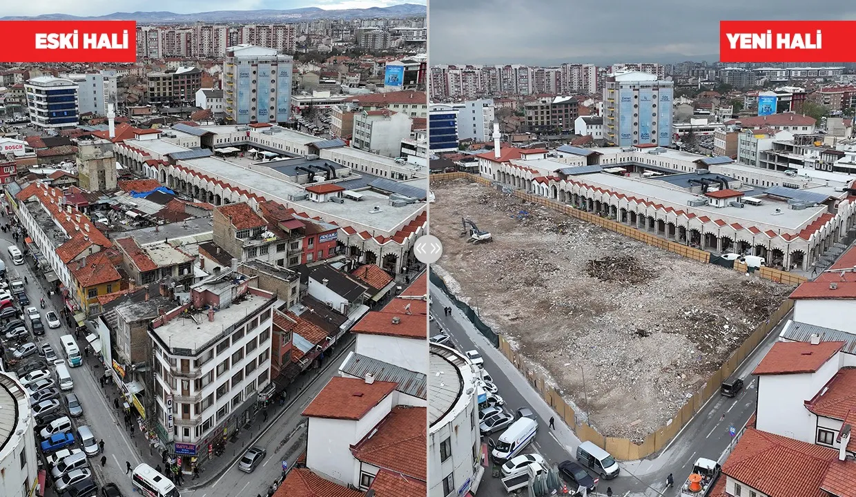 Konya’da Büyük Dönüşüm! Ömrünü Tamamlayan Binalar Tek Tek Yıkıldı
