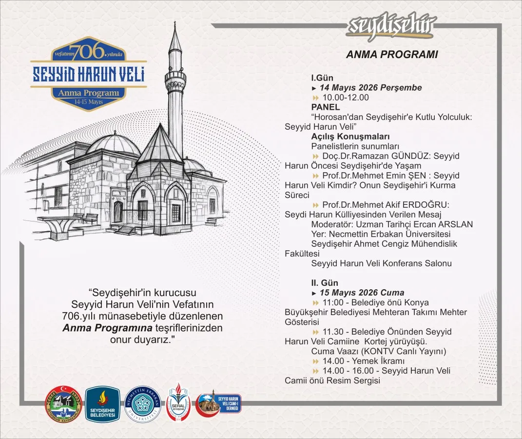 706 Yıllık Miras Seydişehir’de Yaşatılacak! Seyyid Harun Veli Etkinlikleri Başlıyor