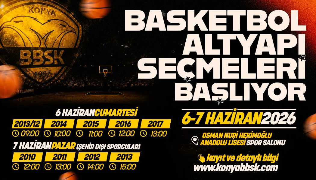 Geleceğin Dev Adamları Aranıyor! Konya Büyükşehir Basketbolda Yeni Yıldızlarını Seçiyor