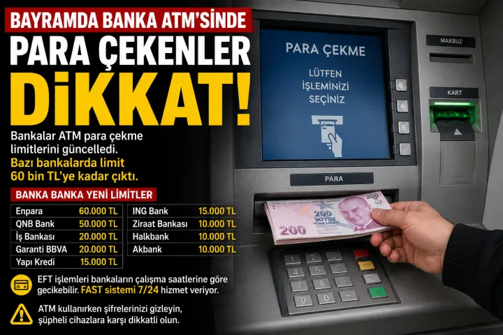 Bayramda ATM’den Para Çekenler Dikkat: Bankalar Limitleri Güncelledi