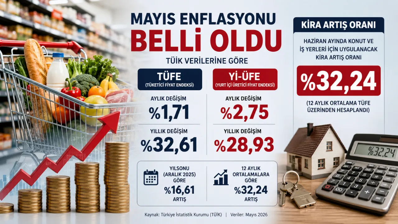Enflasyon Rakamları Açıklandı! Mayısta Yıllık Oran Yüzde 32,61’e Yükseldi