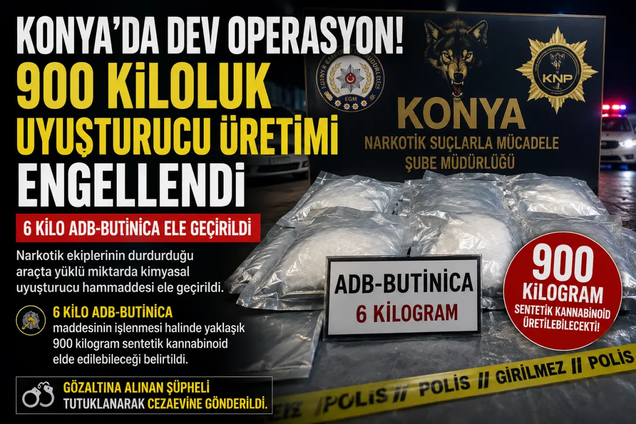 Konya'da Dev Uyuşturucu Operasyonu: 900 Kilogramlık Üretim Engellendi