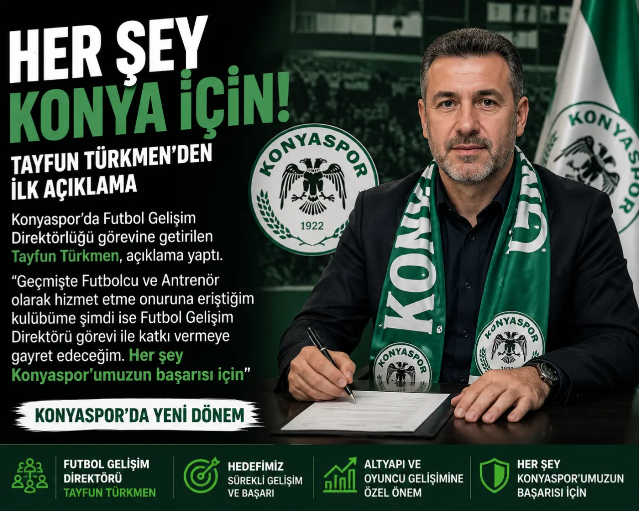 Konyaspor'un Yeni Futbol Gelişim Direktörü Tayfun Türkmen Oldu