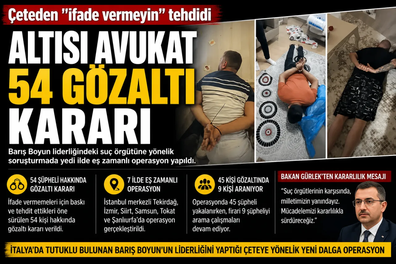 Barış Boyun Çetesine Operasyon: 54 Şüpheli Hakkında Gözaltı Kararı