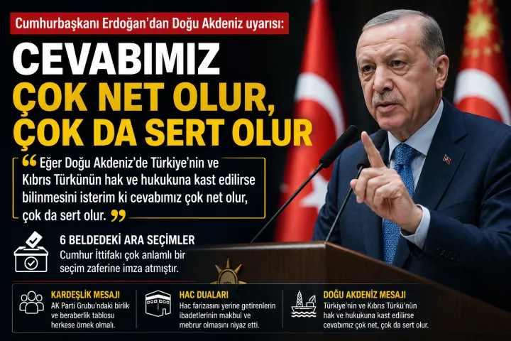 Cumhurbaşkanı Erdoğan'dan Doğu Akdeniz Mesajı: Cevabımız Çok Net ve Sert Olur
