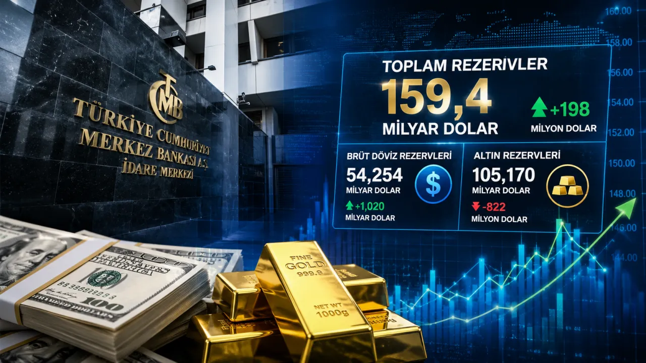 Merkez Bankası'nın Toplam Rezervleri 159,4 Milyar Dolar Oldu