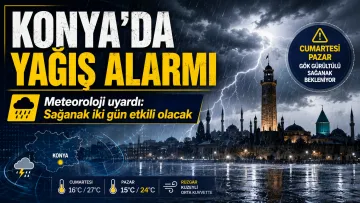 Konya’da Hafta Sonu Yağış Uyarısı: Sağanak İki Gün Sürecek