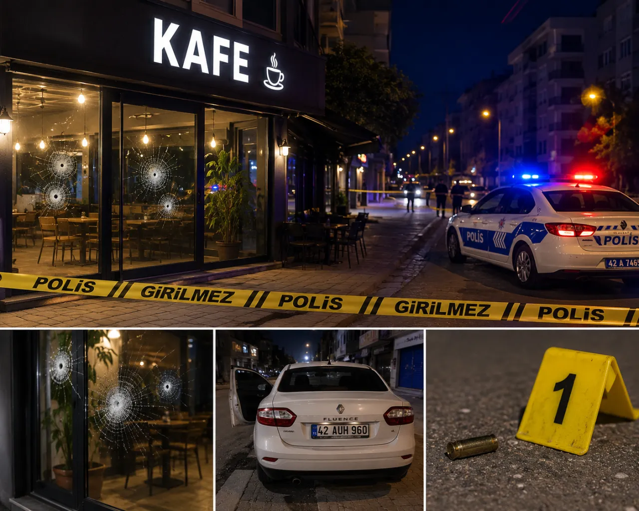 Konya'da Kafeyi Kurşunlayan Şüpheli Aracını Bırakarak Kaçtı