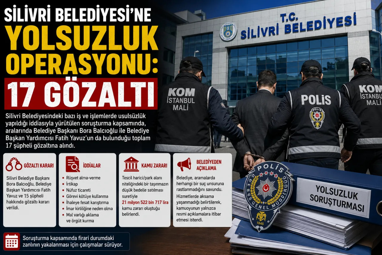 Silivri Belediyesi'nde Operasyon: 17 Şüpheli Hakkında Gözaltı Kararı