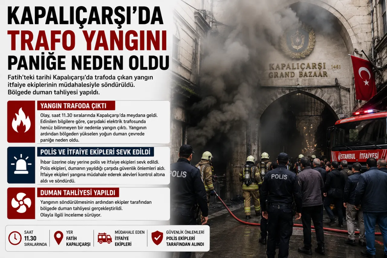 Kapalıçarşı'da Trafo Yangını Paniğe Neden Oldu