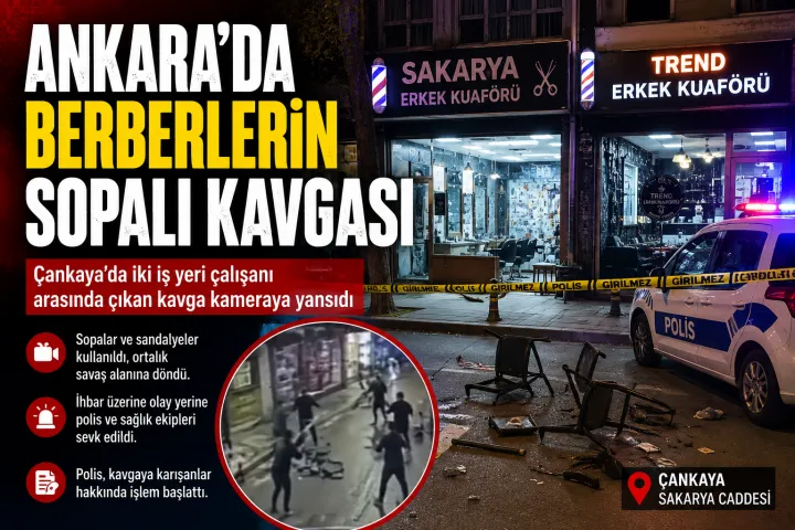 Sakarya Caddesi Karıştı: Berber Çalışanlarının Kavgası Kamerada