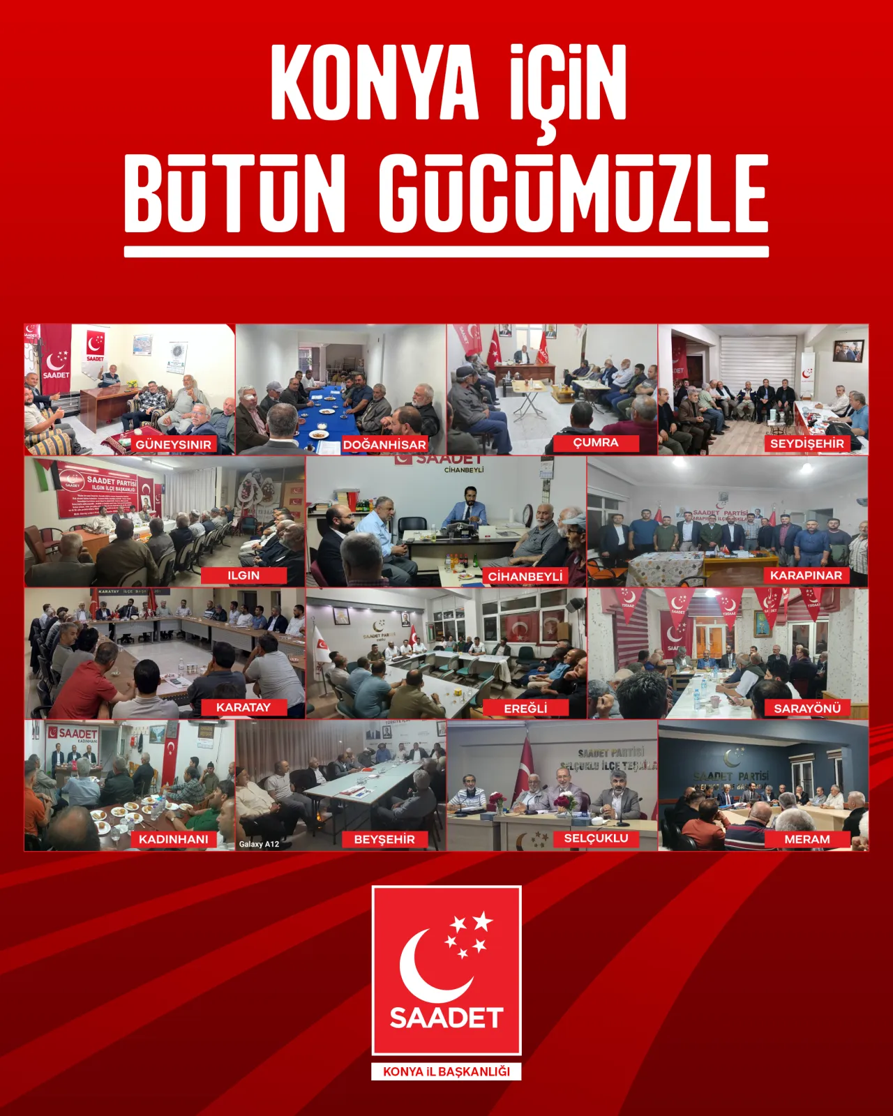 Saadet Partisi Konya İl Teşkilatı İlçe Yönetimleriyle Bir Araya Geldi