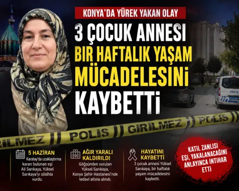 Konya'da Kadın Cinayetinde Acı Son: Bir Haftalık Yaşam Mücadelesini Kaybetti