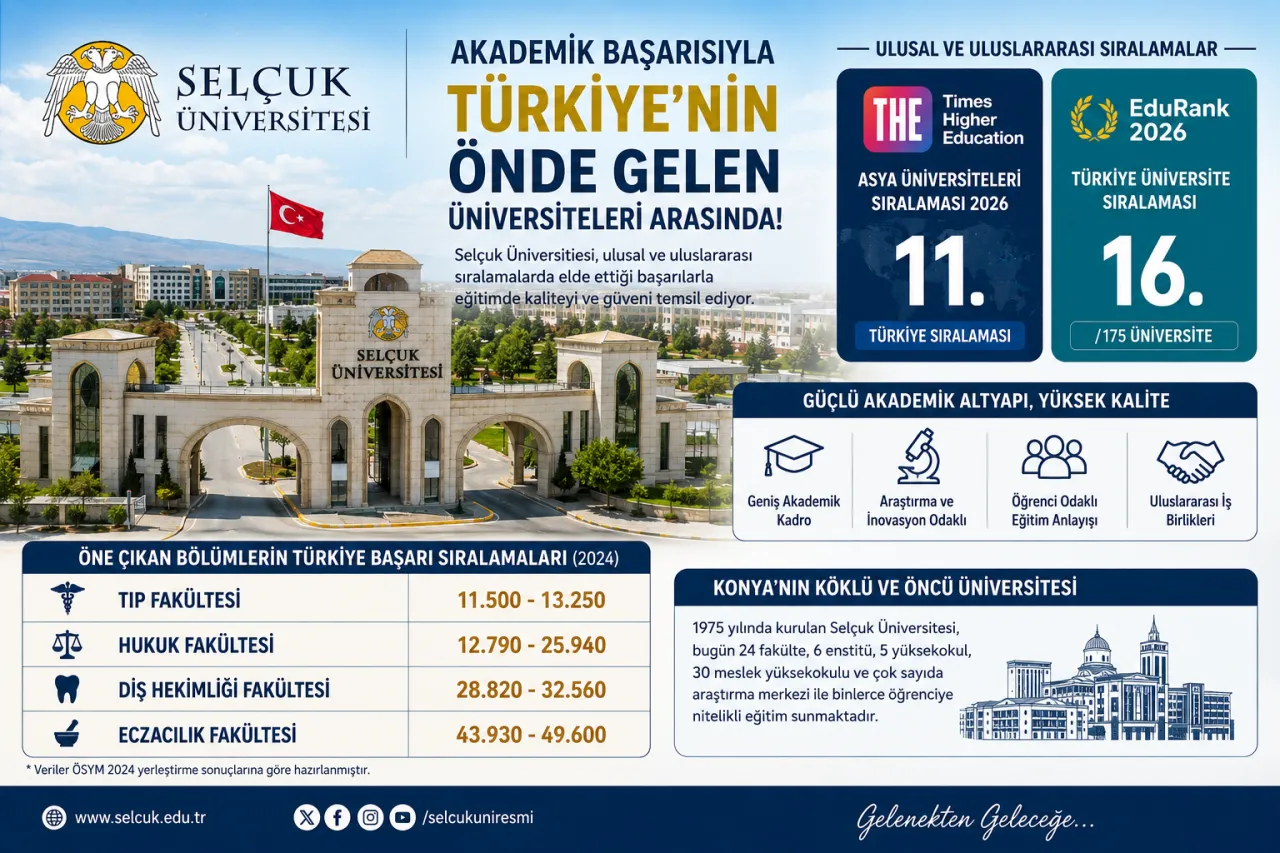 Selçuk Üniversitesi Türkiye'nin En Başarılı Üniversiteleri Arasında