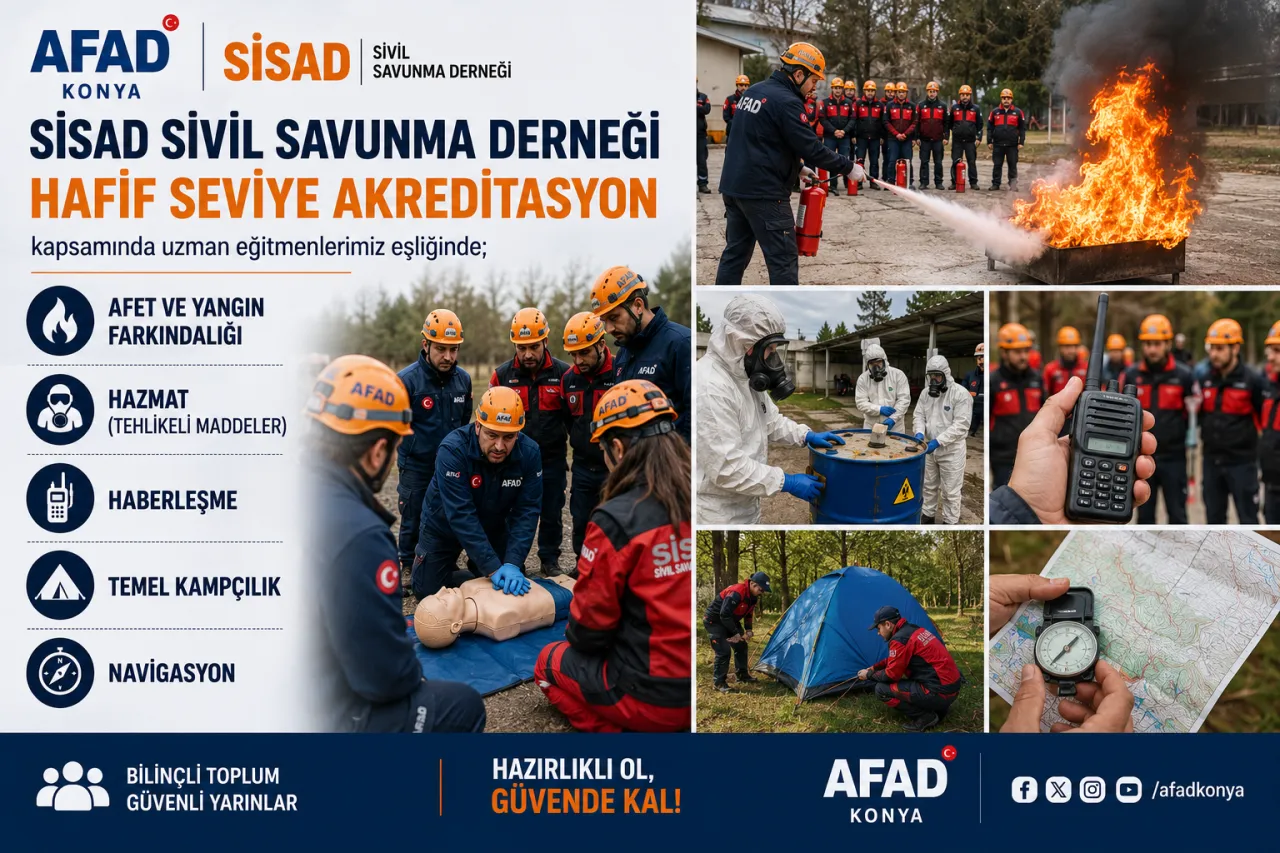 AFAD Konya'dan Sivil Savunma Gönüllülerine Kapsamlı Eğitim