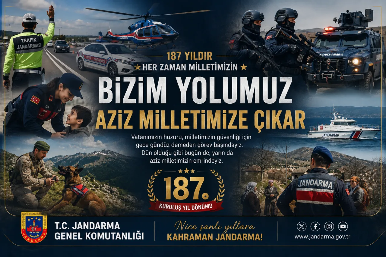 Jandarma'dan 187. Yıla Özel Anlamlı Video: "Bizim Yolumuz Aziz Milletimize Çıkar"