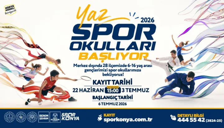 Konya Büyükşehir Yaz Spor Okulları İçin Kayıtlar Başlıyor