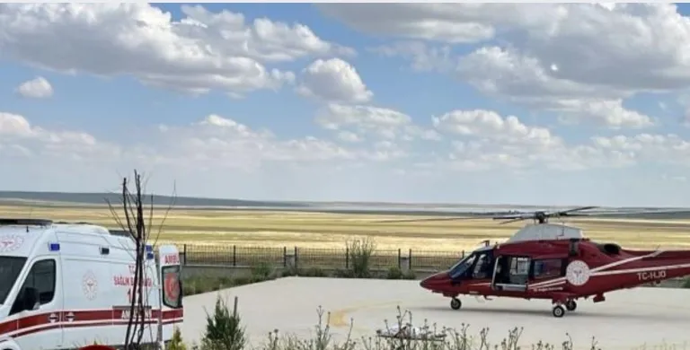 Kalp Krizi Geçiren Hasta İçin Konya’dan Ambulans Helikopter Havalandı