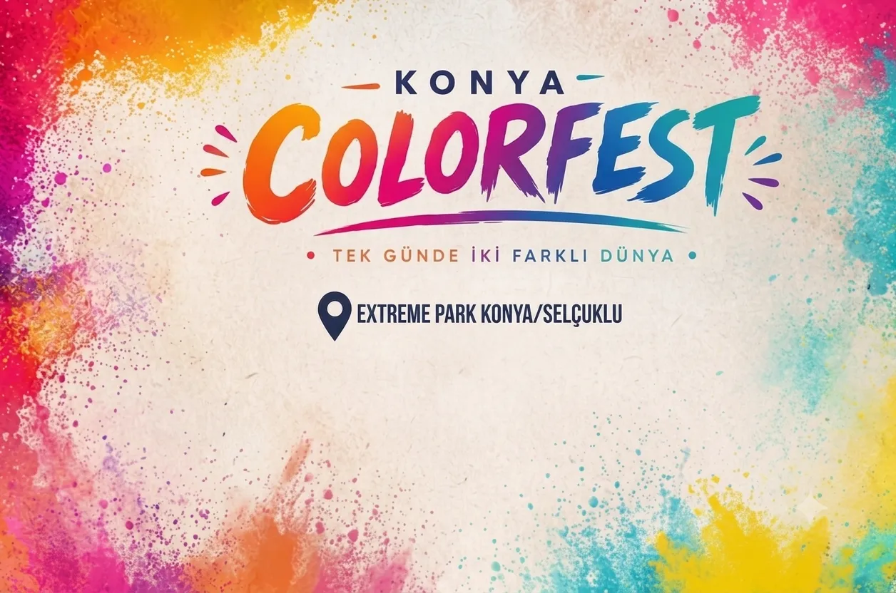 Konya'da Color Fest Coşkusu: Binlerce Genç Müzik ve Renklerle Buluştu