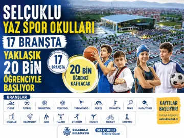 Selçuklu Yaz Spor Okulları 17 Branşta Yaklaşık 20 Bin Öğrenciyle Başlıyor