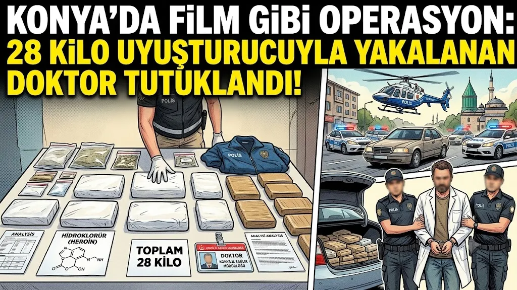 Konya'da Film Gibi Operasyon: 28 Kilo Uyuşturucuyla Yakalanan Doktor Tutuklandı!