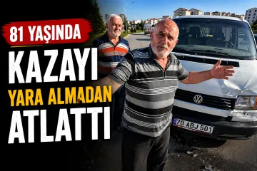 81 Yaşındaki Sürücü Herkesi Şaşırttı: Yan Yatan Minibüsten Burnu Bile Kanamadan Çıktı
