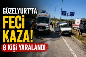 Güzelyurt’ta Feci Kaza! Otomobil Minibüse Çarptı: 8 Yaralı Var