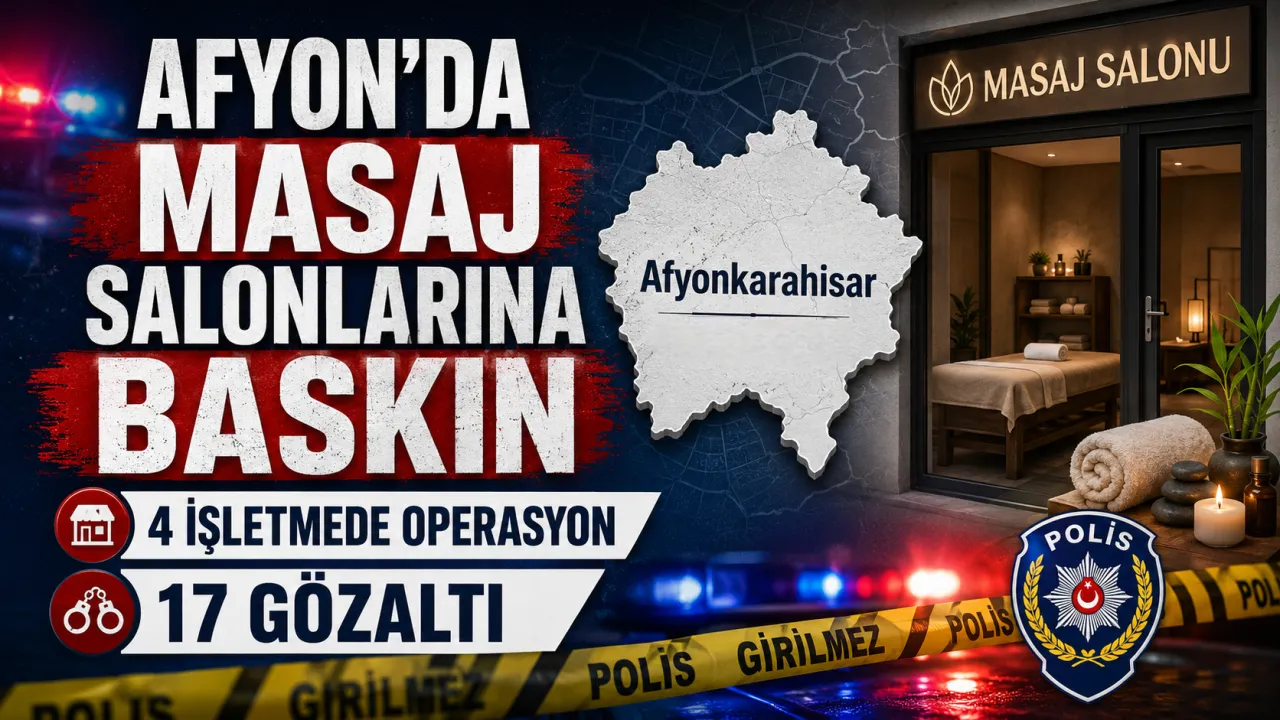 Afyonkarahisar’da Masaj Salonlarına Fuhuş Operasyonu: 17 Gözaltı