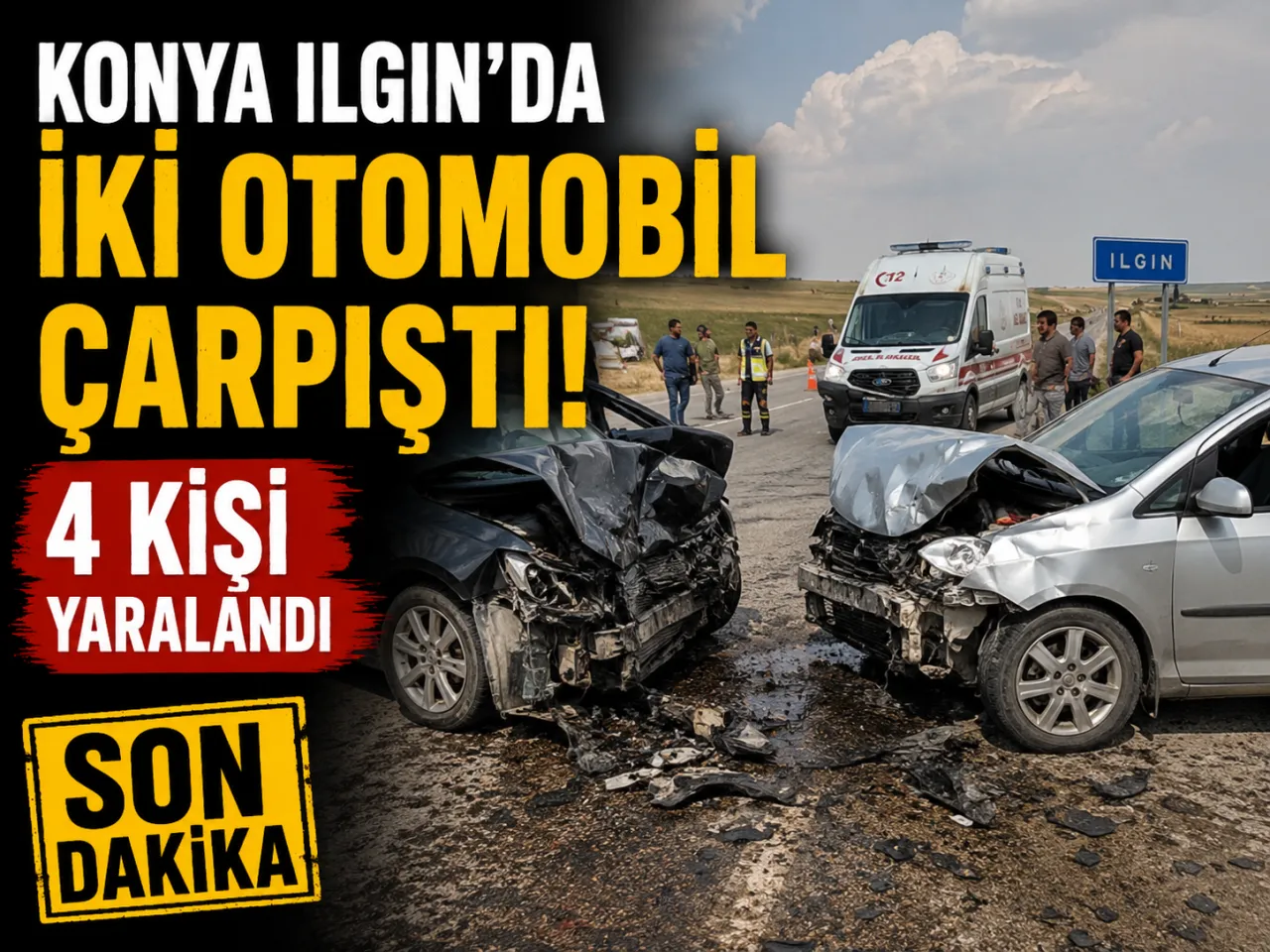 Konya Ilgın’da İki Otomobil Çarpıştı: 4 Kişi Yaralandı