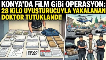 Konya'da Film Gibi Operasyon: 28 Kilo Uyuşturucuyla Yakalanan Doktor Tutuklandı!