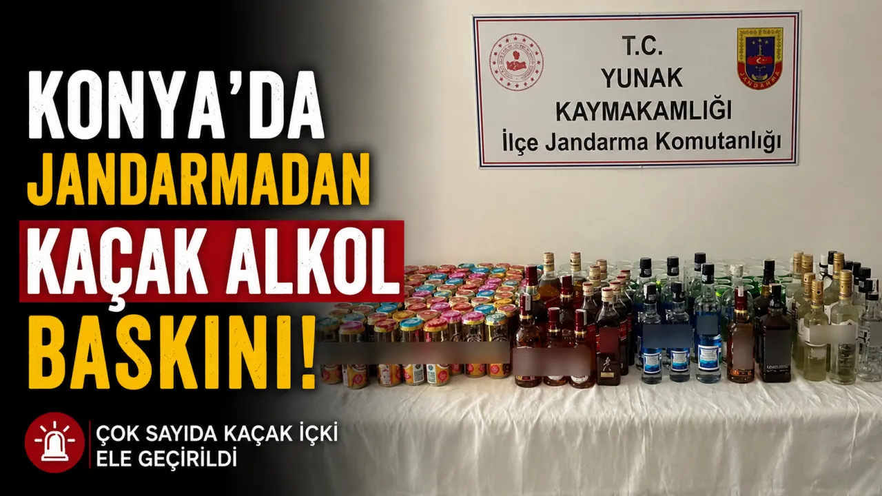 Konya Yunak’ta Kaçak Alkol Operasyonu: 191 Şişe İçki Ele Geçirildi
