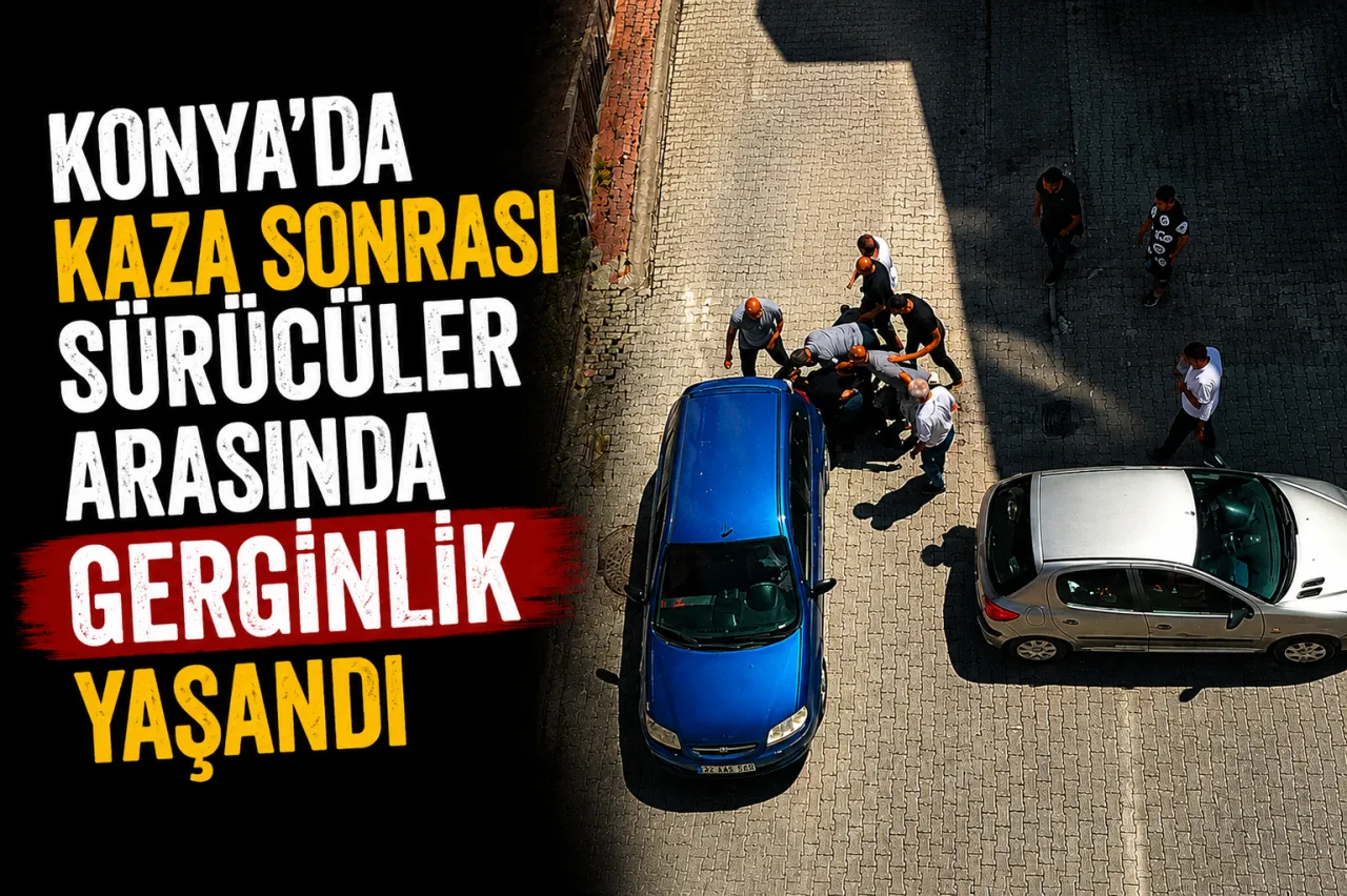 Konya’da Kaza Sonrası Sürücüler Arasında Gerginlik Yaşandı