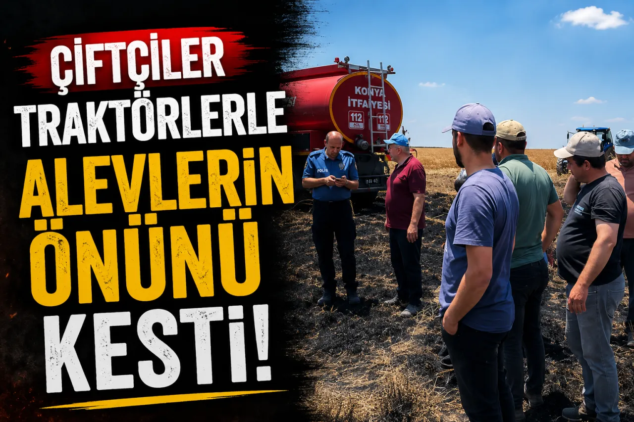 Arpa Tarlası Alevlere Teslim Oldu: Köylüler 20 Traktörle Yangına Koştu