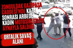 Zonguldak Gazipaşa Caddesi'nde Kaza Sonrası Arbede: Kadın Motosikletliye Aynayla Saldırı