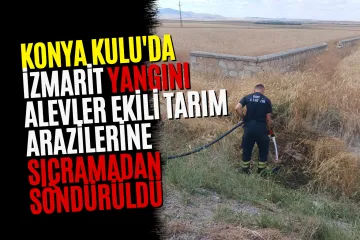 Konya Kulu'da İzmarit Yangını: Alevler Ekili Tarım Arazilerine Sıçramadan Söndürüldü