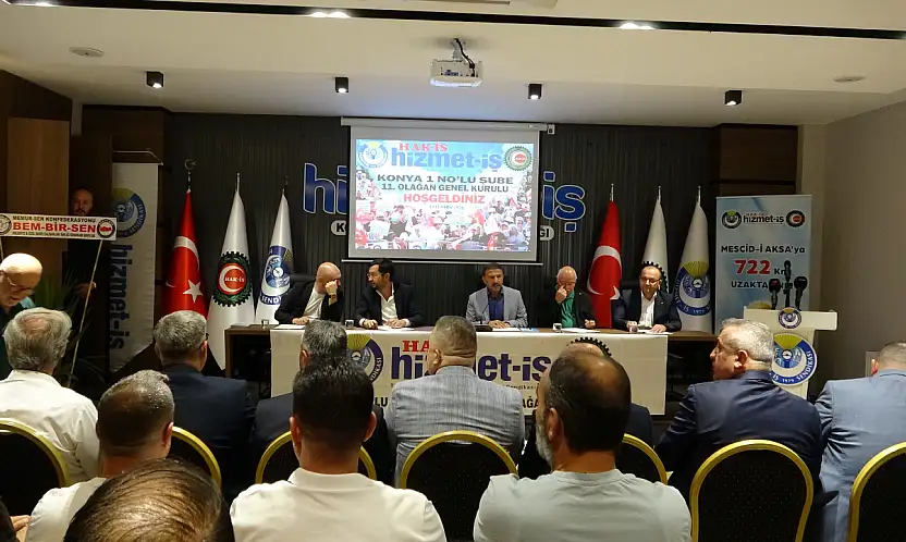 Hak-İş Genel Başkanı Mahmut Arslan Konya'daki Kongrede Birlik ve Mücadele Vurgusu Yaptı haber fotoğrafı