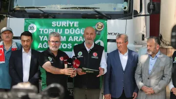 Konya Mehir Vakfı Suriyeli çiftler için yardım tırı gönderdi