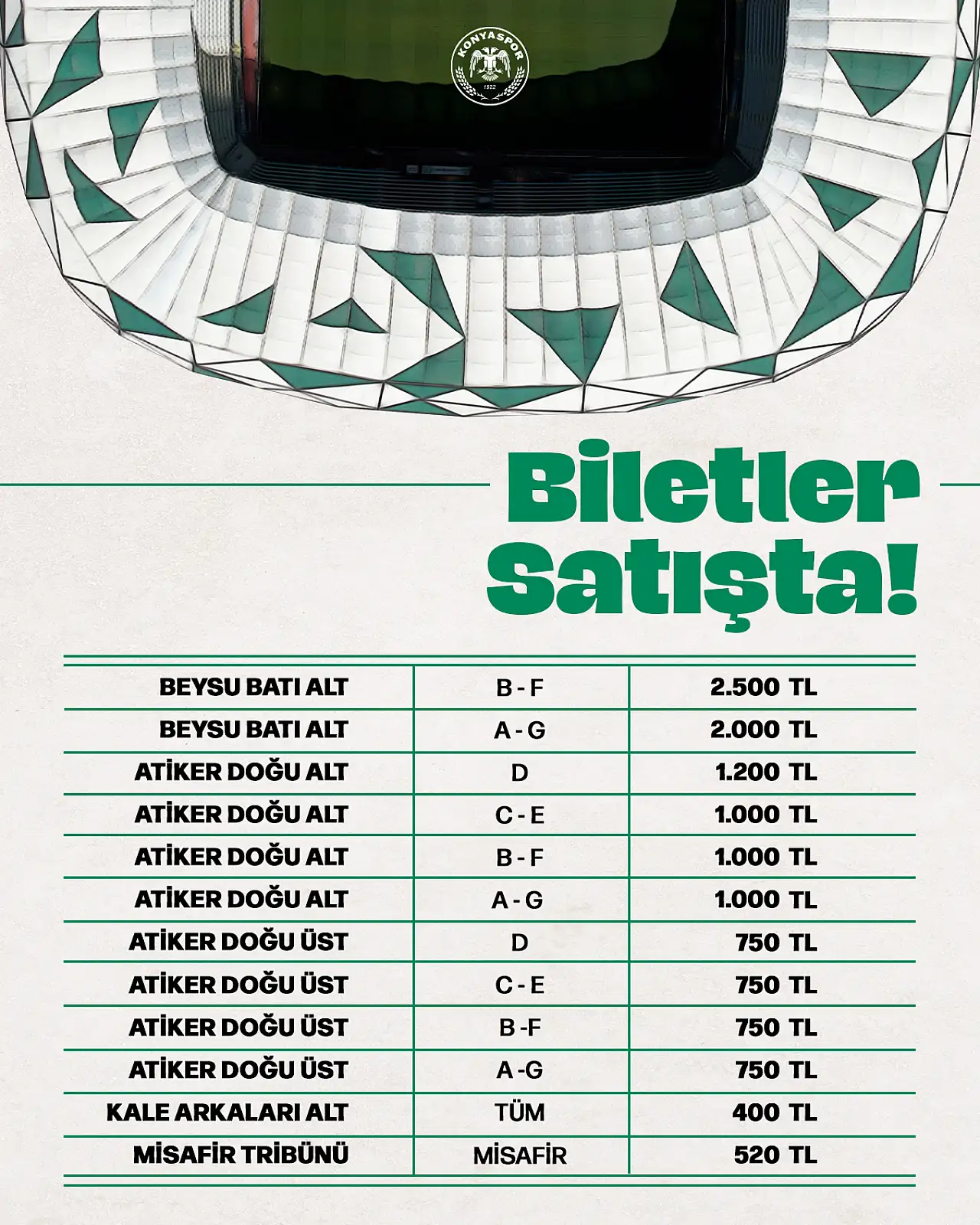 Konyaspor Rizespor Maçı Biletleri ve Yeni Sezon Tarifesi Açıklandı haber fotoğrafı