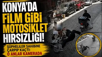 Konya'da Motosiklet Çalan Şüpheliler Sahibine Çarparak Kaçtı