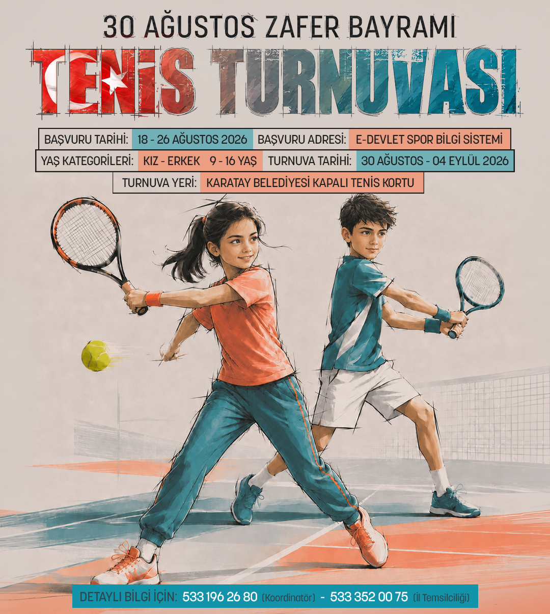 Konya'da Zafer Bayramı Tenis Turnuvası İçin Başvurular Alınmaya Başlandı haber fotoğrafı