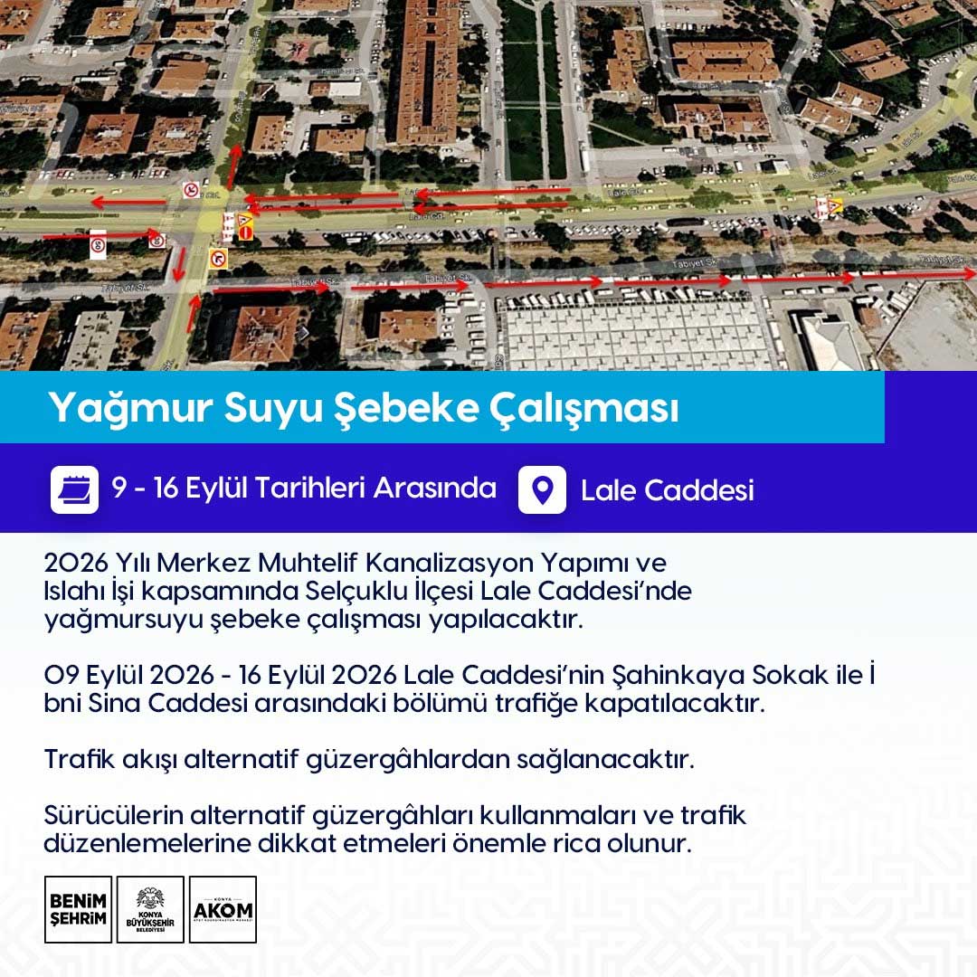 Konya'da kritik bölgede çalışma başlatan ekipler caddeye indi haber fotoğrafı