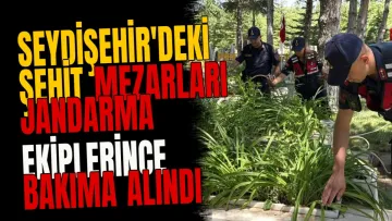Seydişehir'deki şehit mezarları jandarma ekiplerince bakıma alındı
