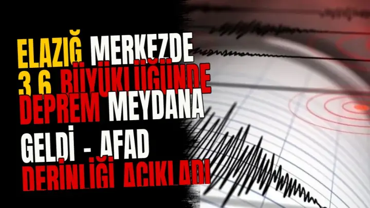 Elazığ Merkezde 3,6 Büyüklüğünde Deprem Meydana Geldi - AFAD Derinliği Açıkladı