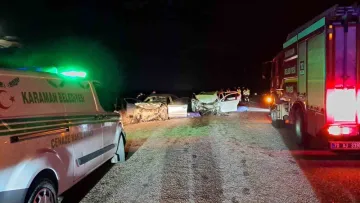 Karaman’da iki otomobil kafa kafaya çarpıştı: 2 ölü, 5 yaralı