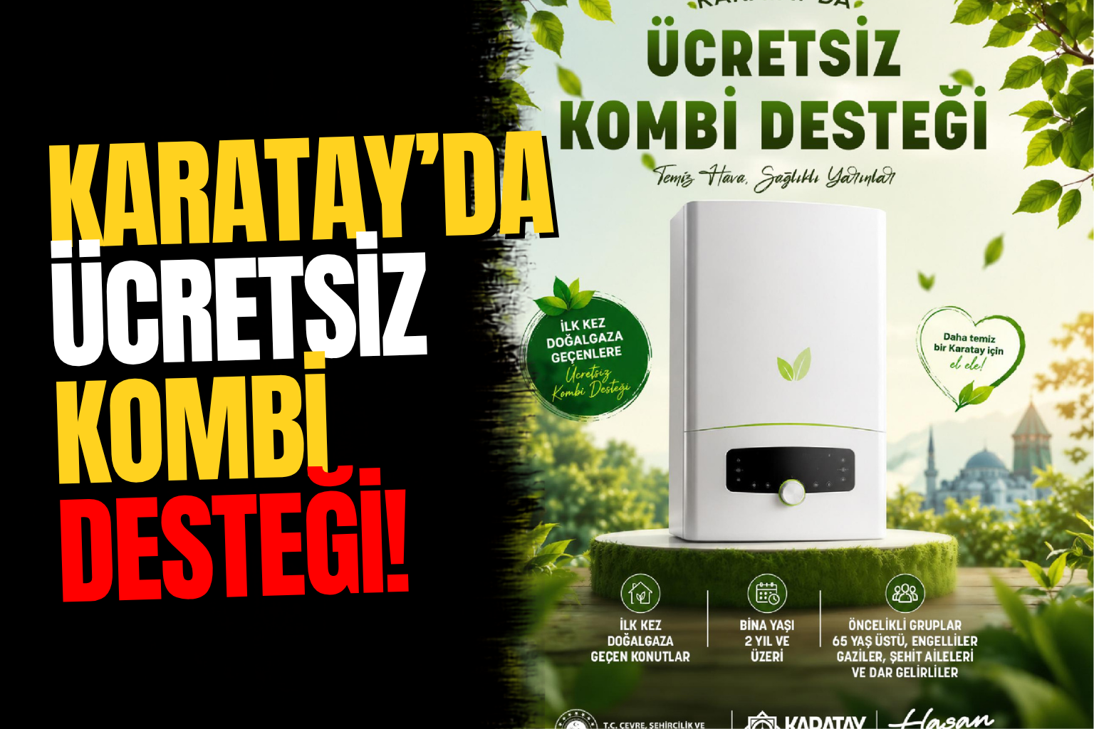 Karatay Belediyesi’nden Ücretsiz Kombi Desteği!
