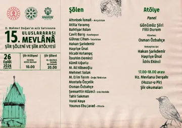 Konya'da Uluslararası 15. Mevlânâ Şiir Şöleni 26 Eylül'de Başlıyor